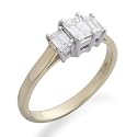 Eighteen Carat Gold Crisscut Diamond Three Stone Ring