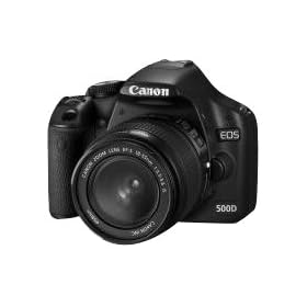 Canon - EOS 500D - Appareil photo reflex EOS num�rique - 15,1 Mpix - Full HD - Ecran 3" Clear View - D�tection de visages - Noir - Kit.Obj 18-55 IS