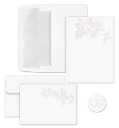 Pearl Leaves Invitation and Note Card Kit - Quantity of 100