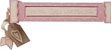 from East of India Baby Girl Pink & Cream Birth Certificate Holder Christening Gift