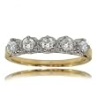 Diamond Wedding Anniversary Band Ring in Yellow & White Gold