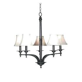 Rivington 5 Lt Chandelier Cream Fabric Bronze by Home Decorators Collection