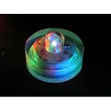 Submersible Battery LED Everlasting Tealights Floralyte, Color Changing with 7 Rainbow Colors. Great for Wedding Centerpiece, Christmas, Thanksgiving, Party Lights. Set of 10