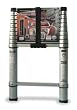 Industrial Grade 2KFF8 Telescoping Ladder, 10 1/2 Ft, Aluminum