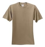 NEW JERZEES - 100% Cotton T-Shirt Khaki Brown-XL