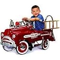 Pedal Fire Truck Deluxe (red body with white graphics) by American Retro