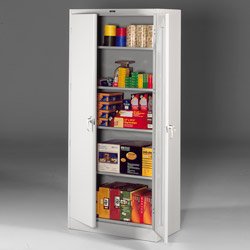 TNN109953 - Steel 78 High Storage Cabinet w/Locking Swing-Out Doors, 36w x 18d, Light Gray TNN109953