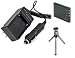 Replacement Battery PLUS Mini Battery Travel Charger for Specific Digital Camera and Camcorder Models / Compatible with CASIO NP-30DBA, CREATIVE NP-60, FUJIFILM NP-60, HP A1812A, L1812A, L1812B, PHOTOSMART R07, KODAK KLIC-5000, OLYMPUS LI-20B, PANASONIC CGA-S301, CGA-S302A, VW-VBA10, VW-VBA20, VW-VBA21, PENTAX D-LI2, RICOH DB-40, SAMSUNG SLB-1037, SLB-1137, SONY COMA-BP1, TOSHIBA PDR-BT3 Charges with Intelligent Charge Technology - Includes Car Adapter and Mini Tripod with Expandable Legs