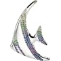 1/6 CT TW 14K White Gold Genuine Blue Sapphire, Iolite, Amethyst, Peridot, Tsavorite Garnet & Diamond Brooch/Pendant