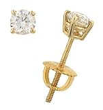 4 prong Round Diamond Stud Earrings Diamond .50cttw