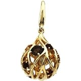 14 Karat Yellow Gold Multi Color Gemstone Citrine Quartz Charm