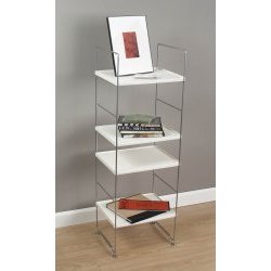 Sona Four Shelf Unit – White (White) (36.8″H x 12.8″W x 10″D)