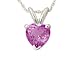 All-Natural Genuine 4 mm, Heart Shape Pink Sapphire pendant set in 14k White Gold
