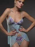 Sheer Babydoll, Tropical Blue, S