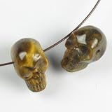 Tiger Eye Gemstone Skull Pendant