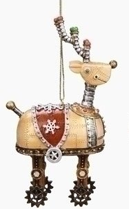 Vintage Retro Reindeer Robot Christmas Ornament
