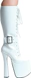 Shoes 7.5 Inch Chunky Heel Knee High Boots With Zipper (White;7)