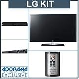 LG 47LW6500 47 inch Class 3D LED LCD TV, Full HD 1080p Resolution - Bundle - with LG BD650 3D Blu-Ray Player, LG LSB306 Sound Bar. LG AG-F216 Cinema 3D Glasses, Family Pack, 6 Pairs