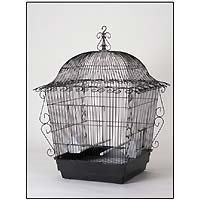 Tubular Steel Bird Cage Stand – White (Medium)