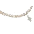 13 + 2 Inch Extension Child's Necklace with White Cultured Freshwater Pearls and Pearl Cross
