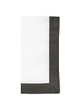 DwellStudio Border Linen Napkin, Major Brown