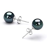 Black 7.5-8mm AAA Japanese Akoya Pearl Earring Set