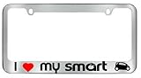 I Love My Smart Chrome License Plate Frame