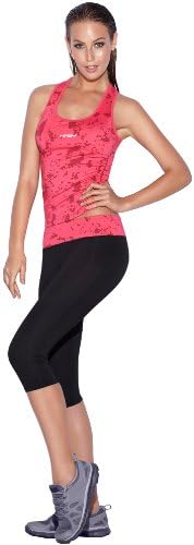 Haby Women's Sportswear Set Gym Outfit Printed Top Capri Leggings Pants