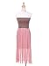 Anna-Kaci S/M Fit Bustier Strapless Chiffon Ruffle Long Pink Dress Skirt