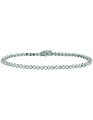 2 Carat Round Diamond Prong Set Tennis Bracelet 14K White Gold