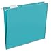 Smead Colored Hanging File Folder with Tab, 1/5-Cut Adjustable Tab, Letter Size, Teal, 25 per Box (64074) (Pack of 1)