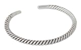 Mens sterling silver cuff bracelet, Thai Swirl