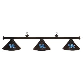 Kentucky UK Wildcats 3pc BLACK METAL SHADE POOL TABLE LIGHT LAMP
