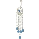 Pugster Belly Button Rings Topaz Blue Celtic Cross Chandelier Birthstones Belly Navel Ring Body Jewelry