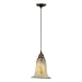 Quoizel Fabrice W- Golden Feather Glass 13-Inch Cord Hung Piccolo Pendant with Golden Feather Art Glass, Capital Bronze Finish #FBGF1509CP