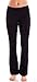 Black Ladies Fold-Over Waist Flared Legs Yoga Pants