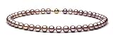 AAA Quality, 9.0-10.0 mm Lavender Freshwater Pearl Necklace, 16-inch, 14k Yellow Gold Clasp