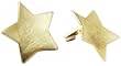 Trendy 1.25" Scratched Star Gold Finished Clip on Non Pierced Earrings