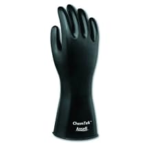 Ansell ChemTek 38-514 Butyl Glove, Chemical Resistant, 14" Length, 14 mils Thick