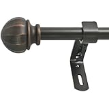 Montevilla 5/8-Inch Facet Ball Window Treatment Rod Set, 48 to 86-Inch, Vintage Bronze