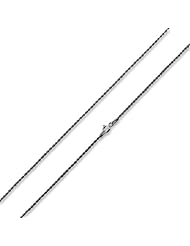 Black Rhodium Plated Sterling Silver Italian 16" Rope Chain 1.3MM ( 16", 18", 20" 22", 24" Inch Lengths)