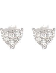 Diamond Heart Earrings 14K White Gold Pair 1/6 Ct Tw Diamond Heart Earrings