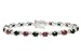 11 Carat Ruby and Sapphire Sterling Silver Bracelet w/Diamond Accent