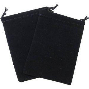 Chessex Dice: Velour Dice Bag Large (5 x 7) - BLACK - Holds Approximately 90-100 Dice On Sale