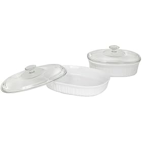 CorningWare French White 4-Piece Bake and Serve Set by CorningWare