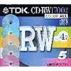 TDK CD-RW�f�[�^�p700MB 4�{���J���[�~�b�N�X5mm���P�[�X����5���p�b�N [CD-RW80X5CCS]