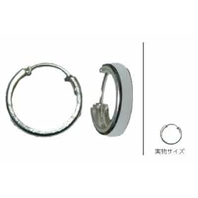 【クリックで詳細表示】3mmワイドシンプルリングピアス：10mm