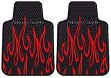 Red Black Flames - 2 pc Floor Mats Set