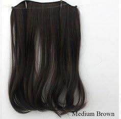 Halo Wire Flip In Synthetic Straight Hair Extensions 18" Medium Brown