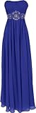 Strapless Chiffon Goddess Long Gown Prom Dress Formal Bridesmaid Junior Plus Size, Size: XS, Color: Royal